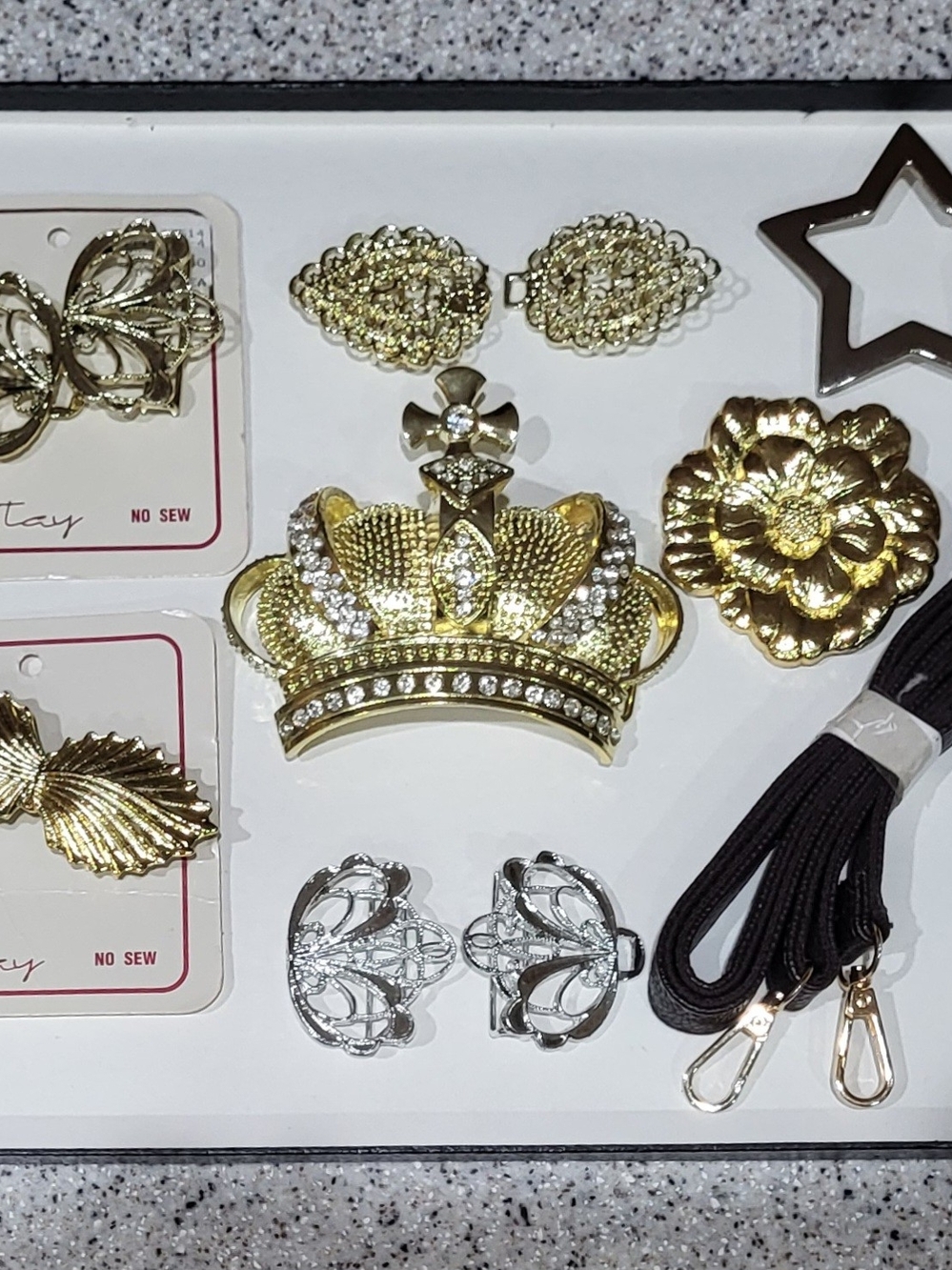 Vintage Style No Sew Cinch Clips Interlocking Buckle Clasp Lot Gold Silver